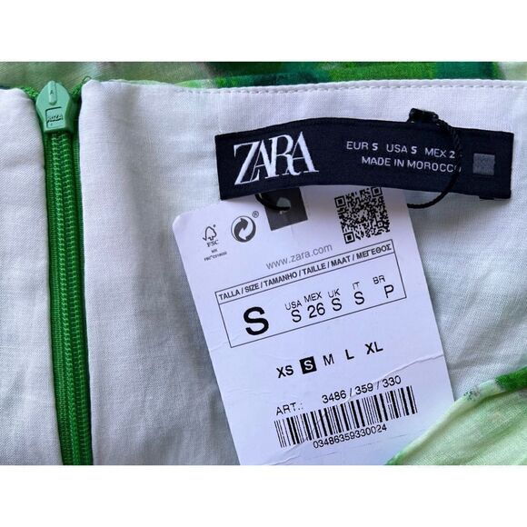 NWT Zara High Waisted Gathered Printed Mini Skirt with Ruffles, Size Small - Picture 16 of 16